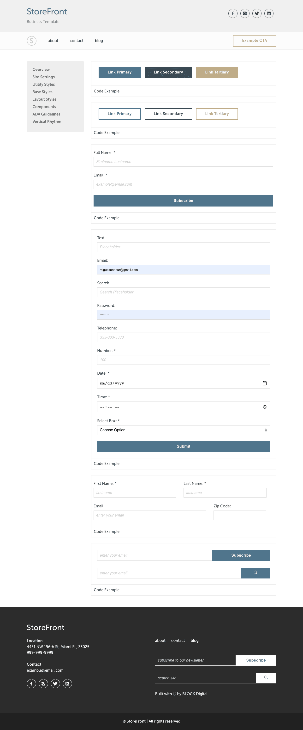 Example of Block Digital’s storefront template, showing a preview of an e-commerce layout