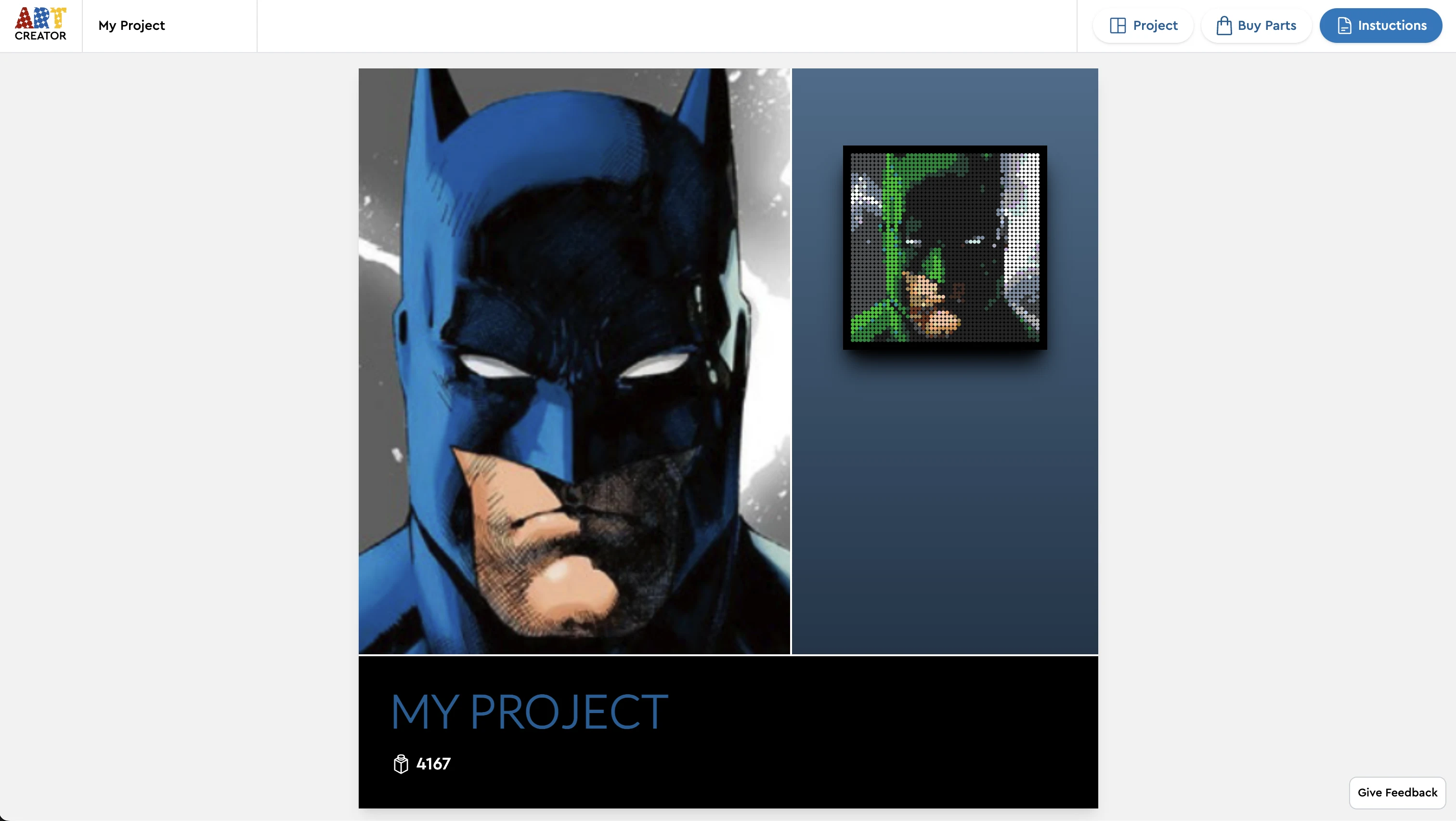 Brick Art Creator Instructions page