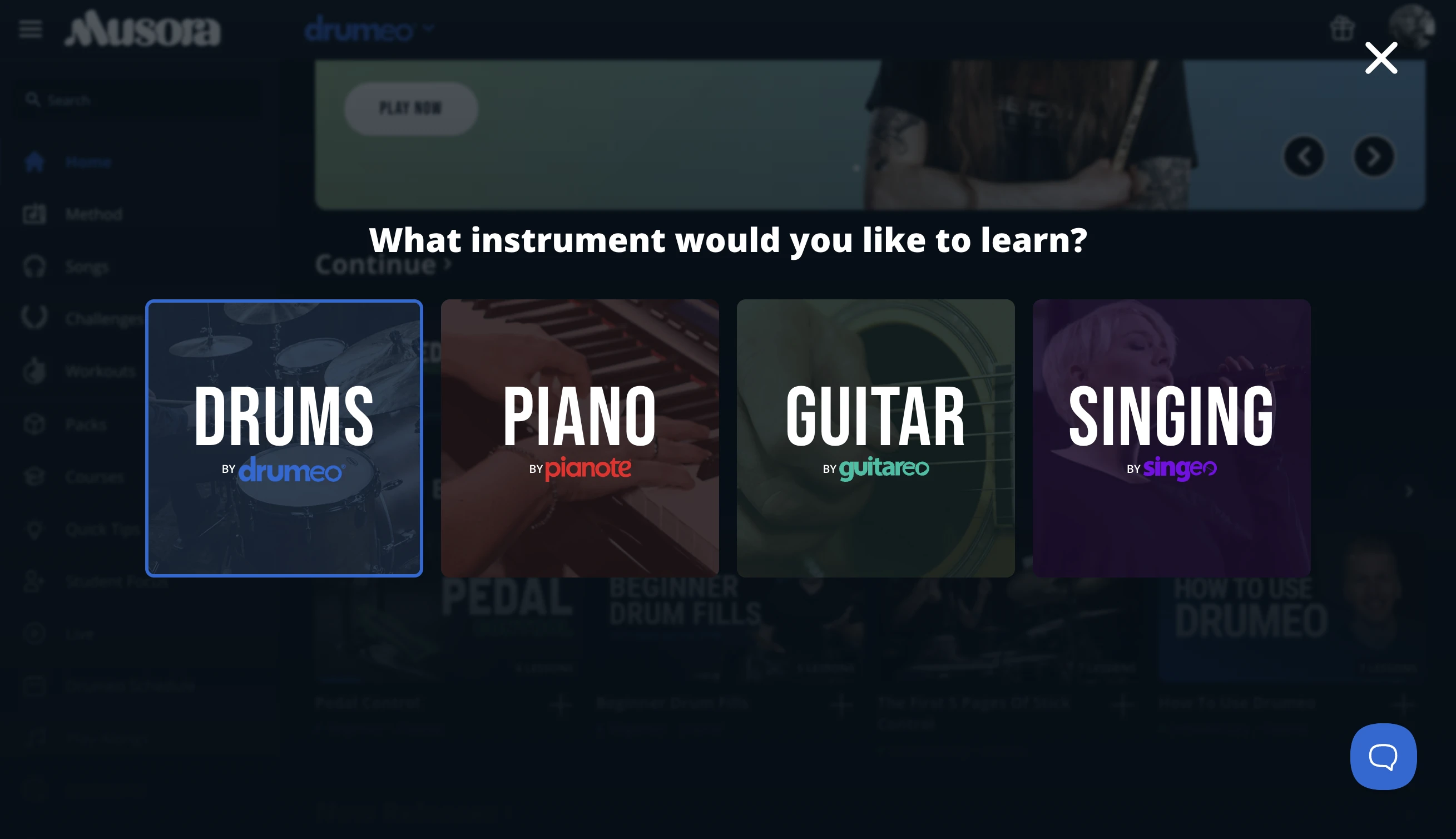 Image of Musora's brand selector